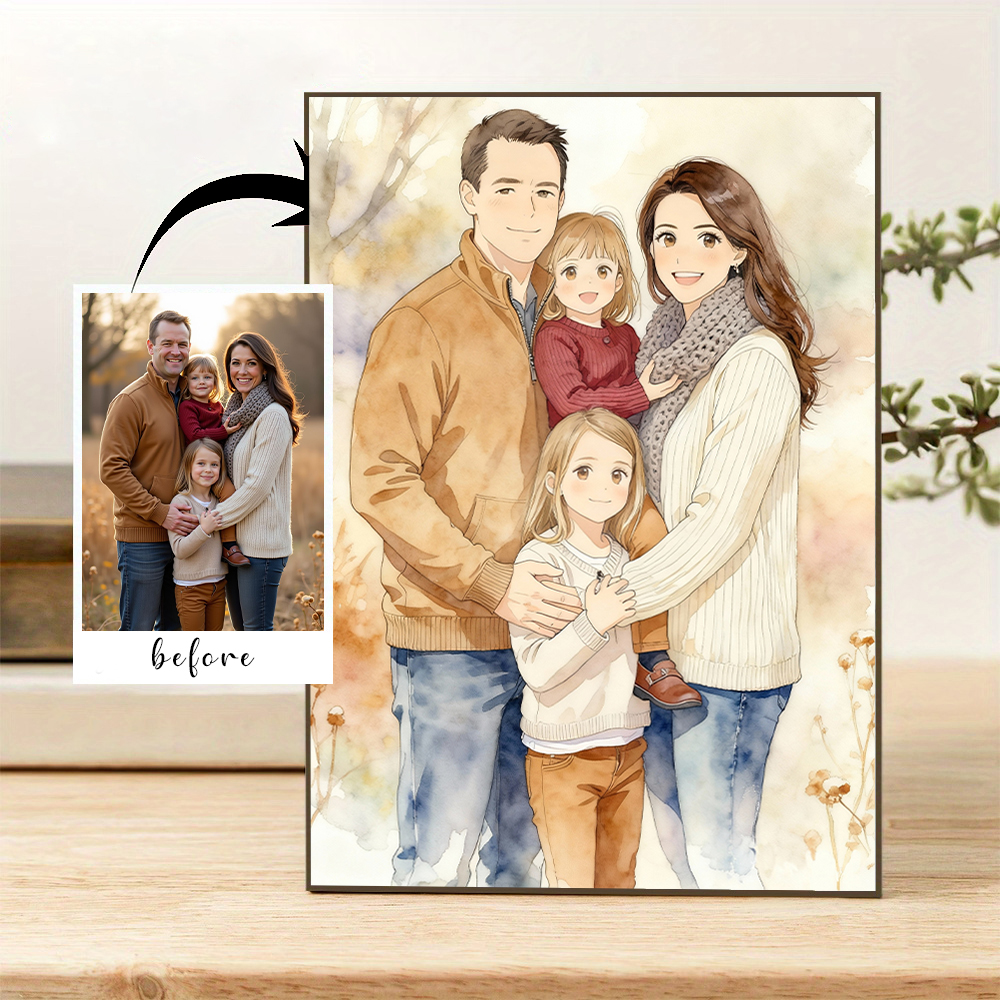 Home Decor Foto - Personalized customization watercolor painting style canvas