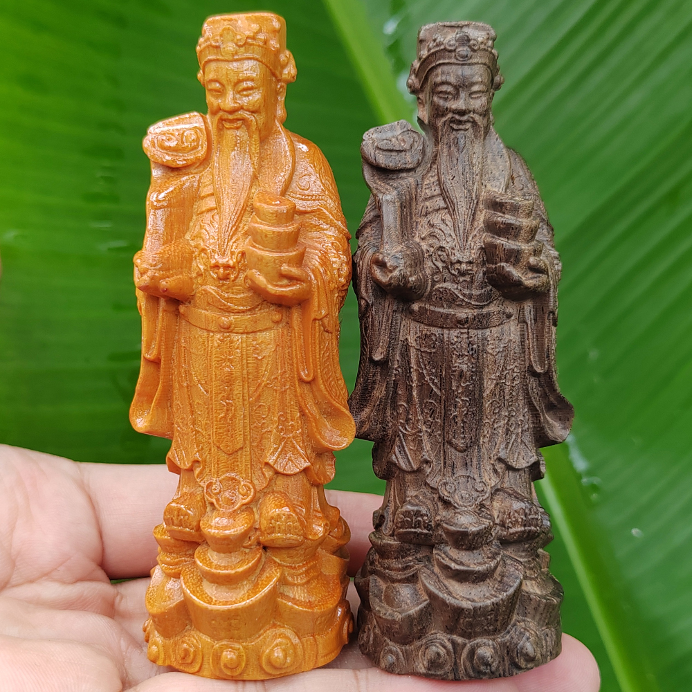Home Decor Exchange - Wooden God of Wealth Figurine Christmas