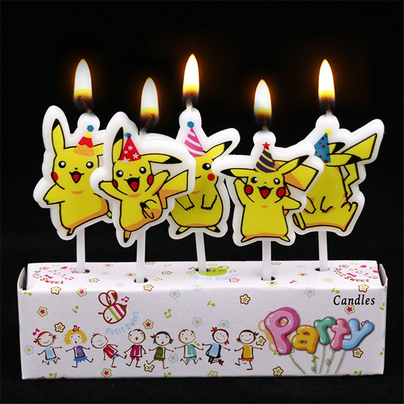 Home Decor Niche - 5pcs/lot Pokemon Birthday Cake Candle Kids