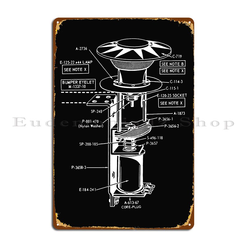 Home Decor Png - Pinball Bumper Schematic Classic Png Metal