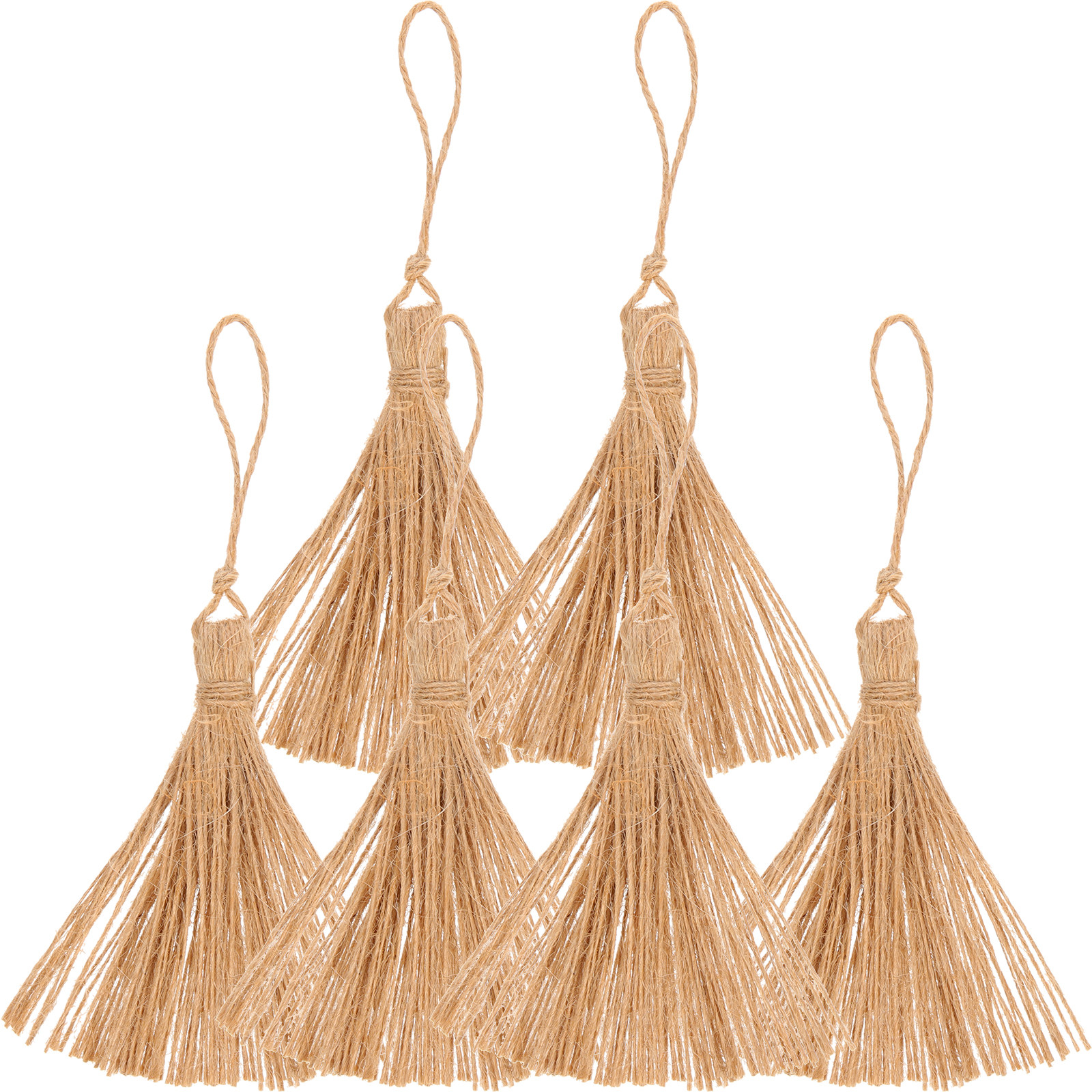 Home Decor Garland - 6Pcs Natural Jute Tassel Garland for