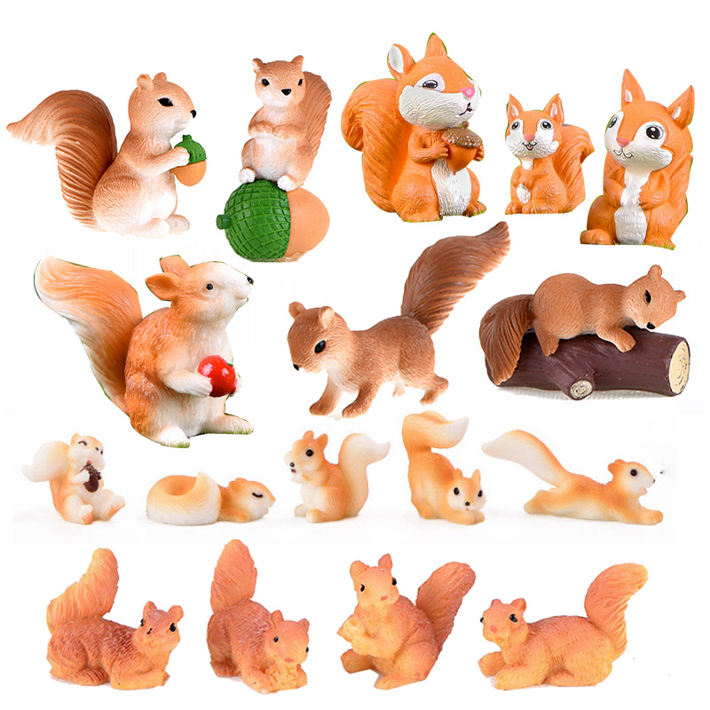 Home Decor Korea - Forest Simulated Squirrel Miniature Figurine Cartoon
