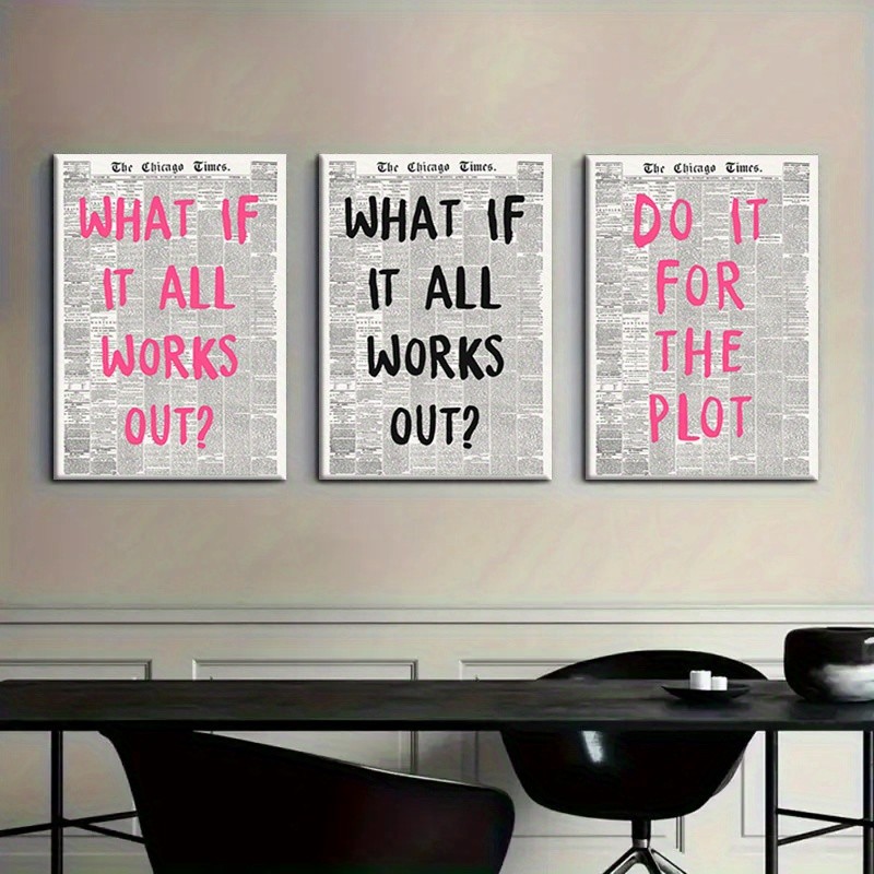 Home Decor Quotes On Wall - 3PCS Canvas With Frame Motivational Quote