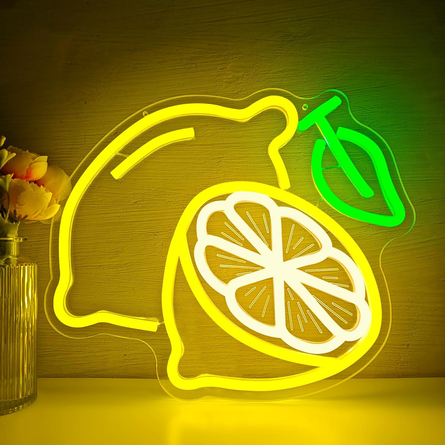 Home Decor Wall Art - Lemon Neon Sign Dimmable LED Light