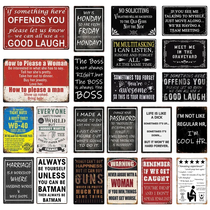 X Home Decor - Funny Tin Sign Toilet Home Office