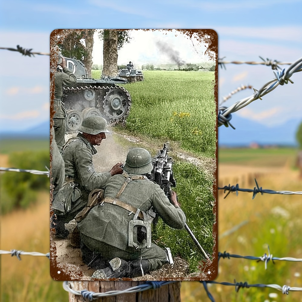 Germany Home Decor - Vintage German Military Metal Wall Sign