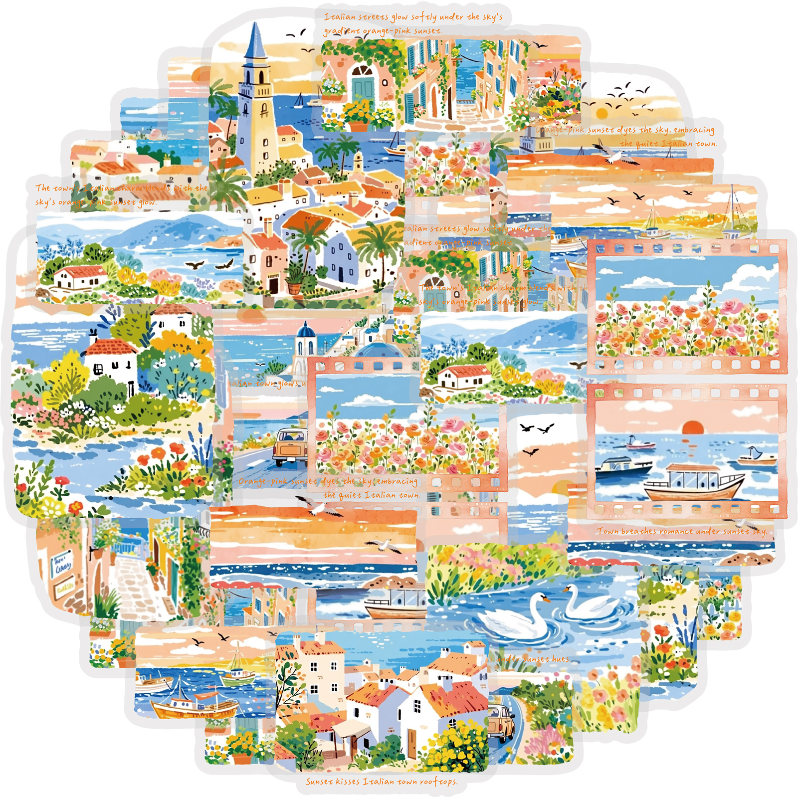 Home Decor Korea - Etori Life Fresh Seaside Travel Stickers