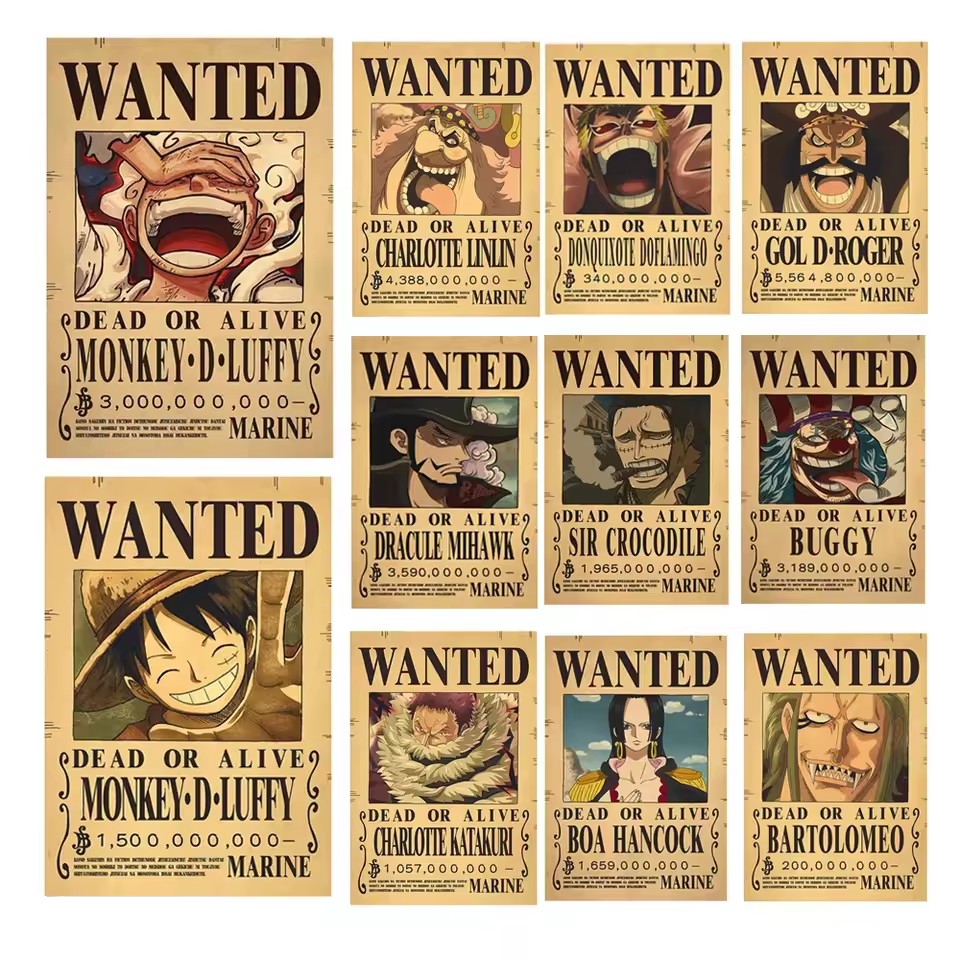 Home Decor Niche - Anime One Piece Bounty Wanted Posters