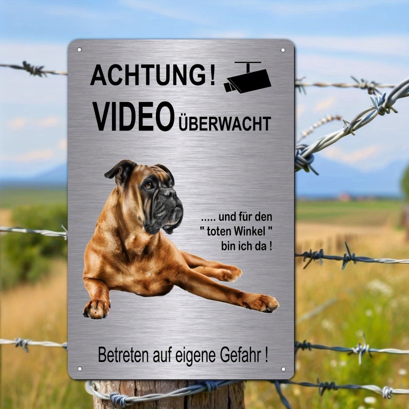 Germany Home Decor - Boxer Dog Security Sign 2D Flat