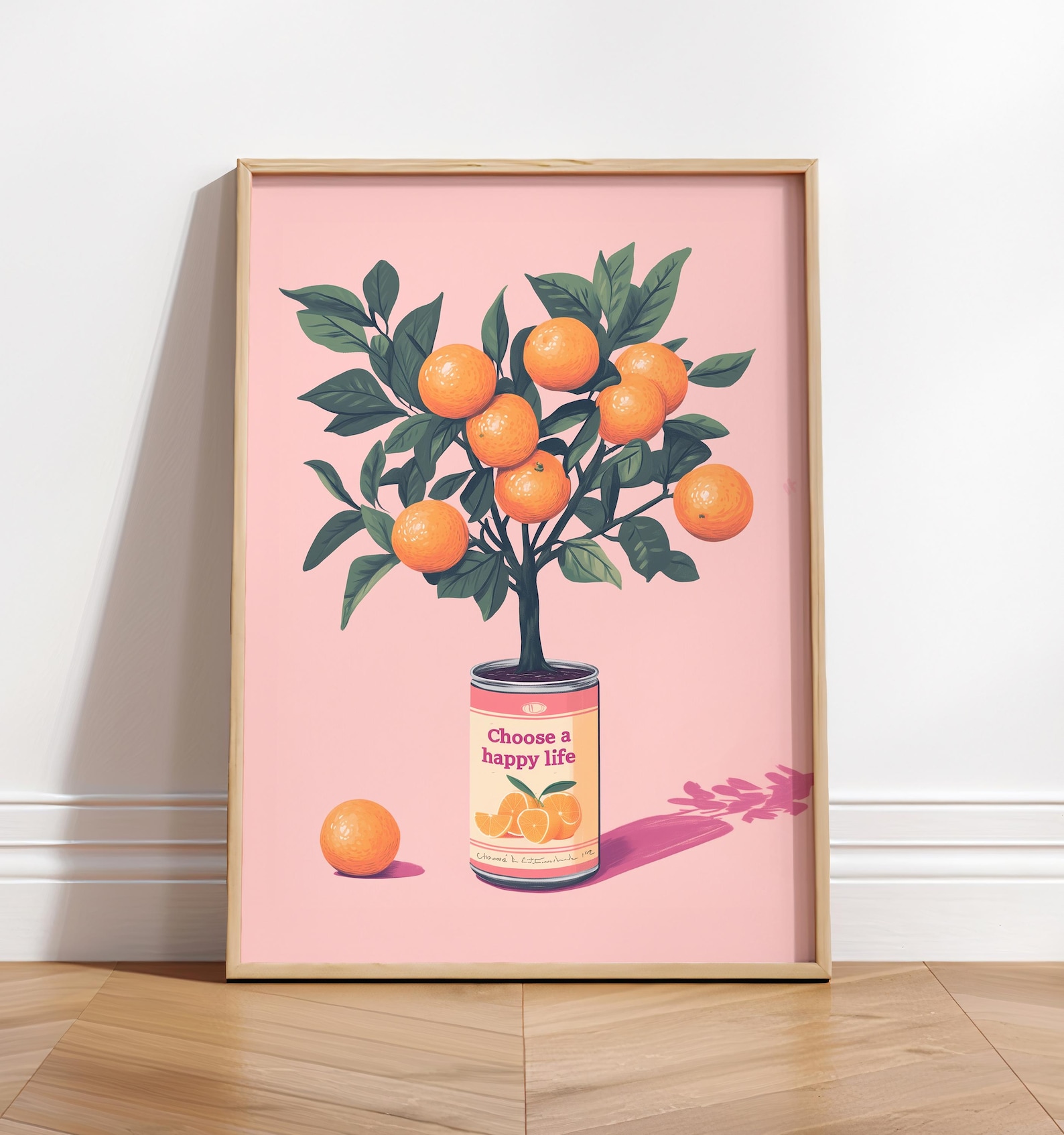 Home Decor Orange - 'Choose A Happy Life' Canvas Wall