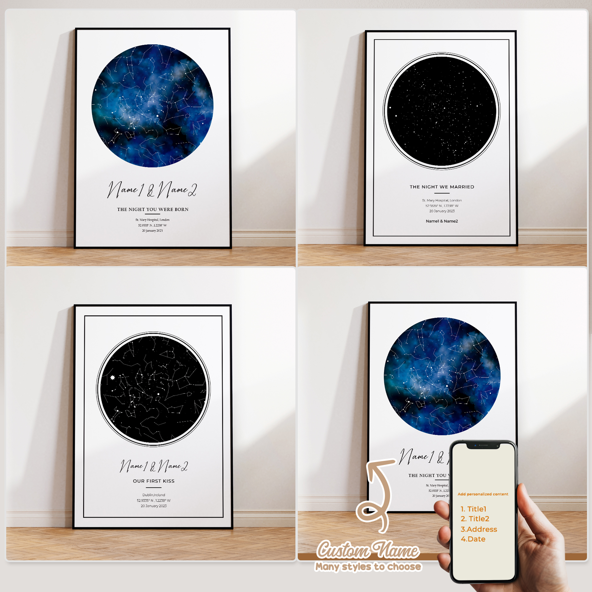 Home Decor Foto - Modern Custom Personalized Night Sky Star