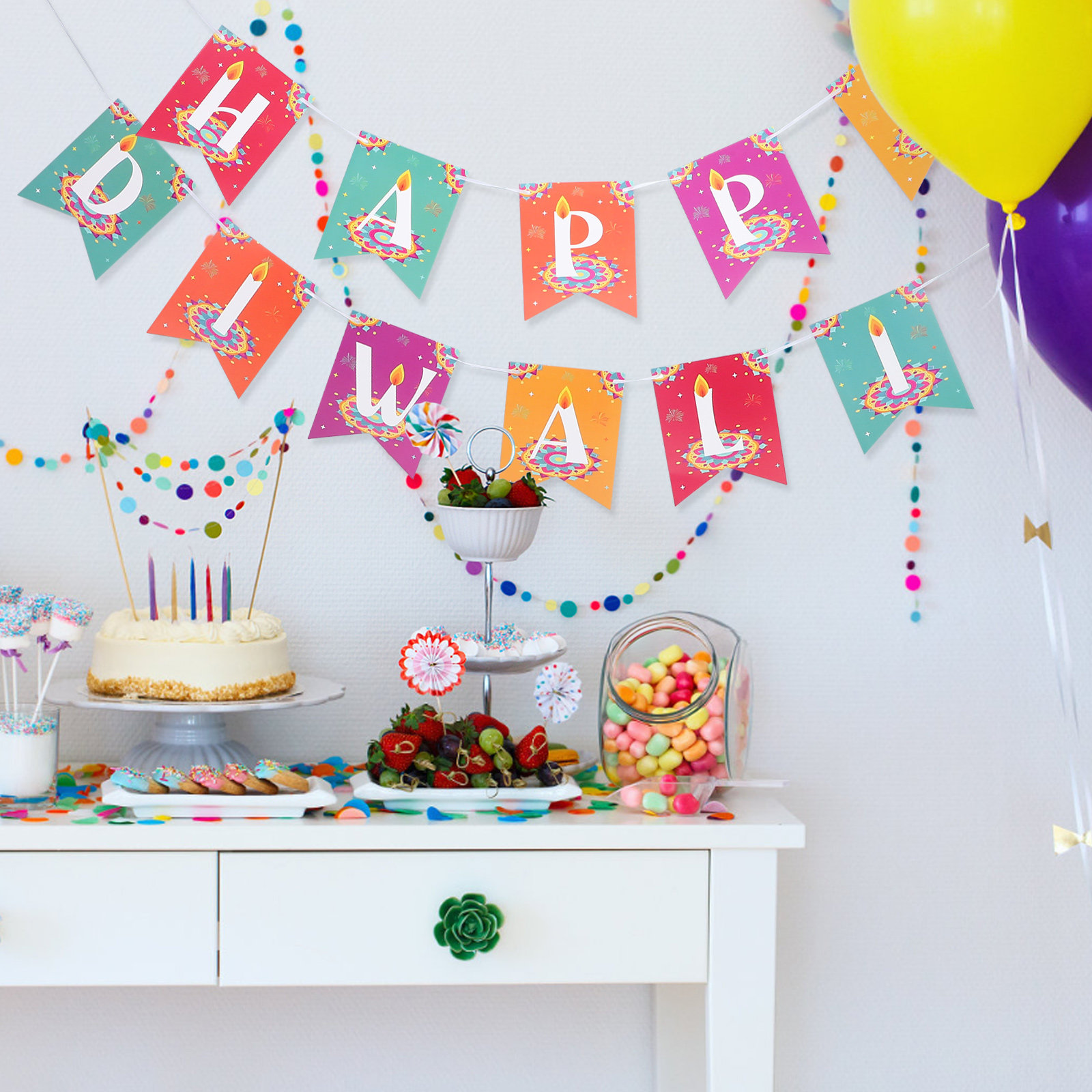 Home Decor Garland - Celebrate Diwali Wall Decor Banner for