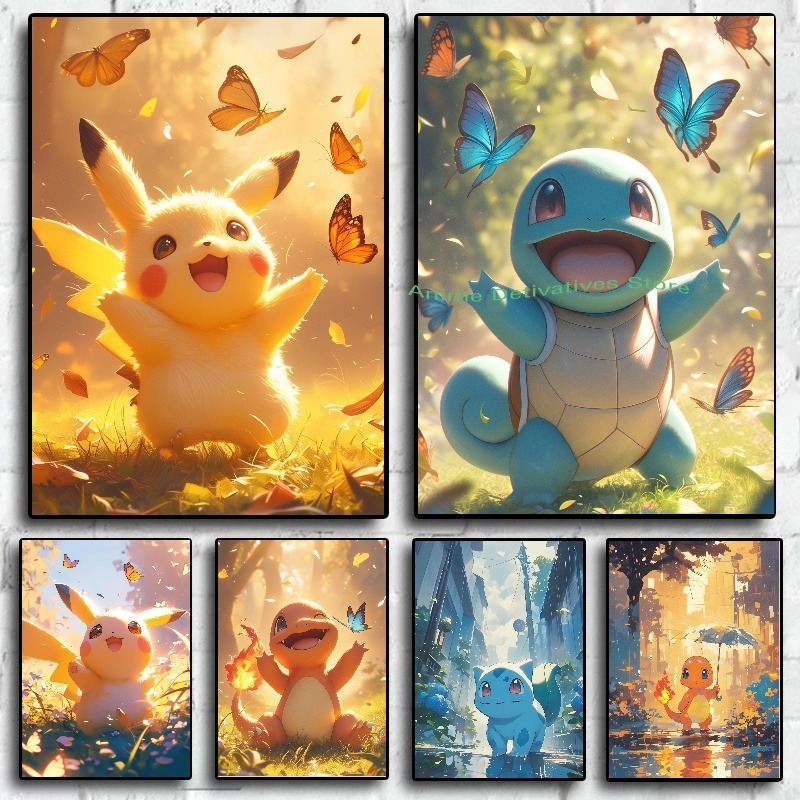 Home Decor Niche - Anime Figures Hd Charizard Bulbasaur Squirtle