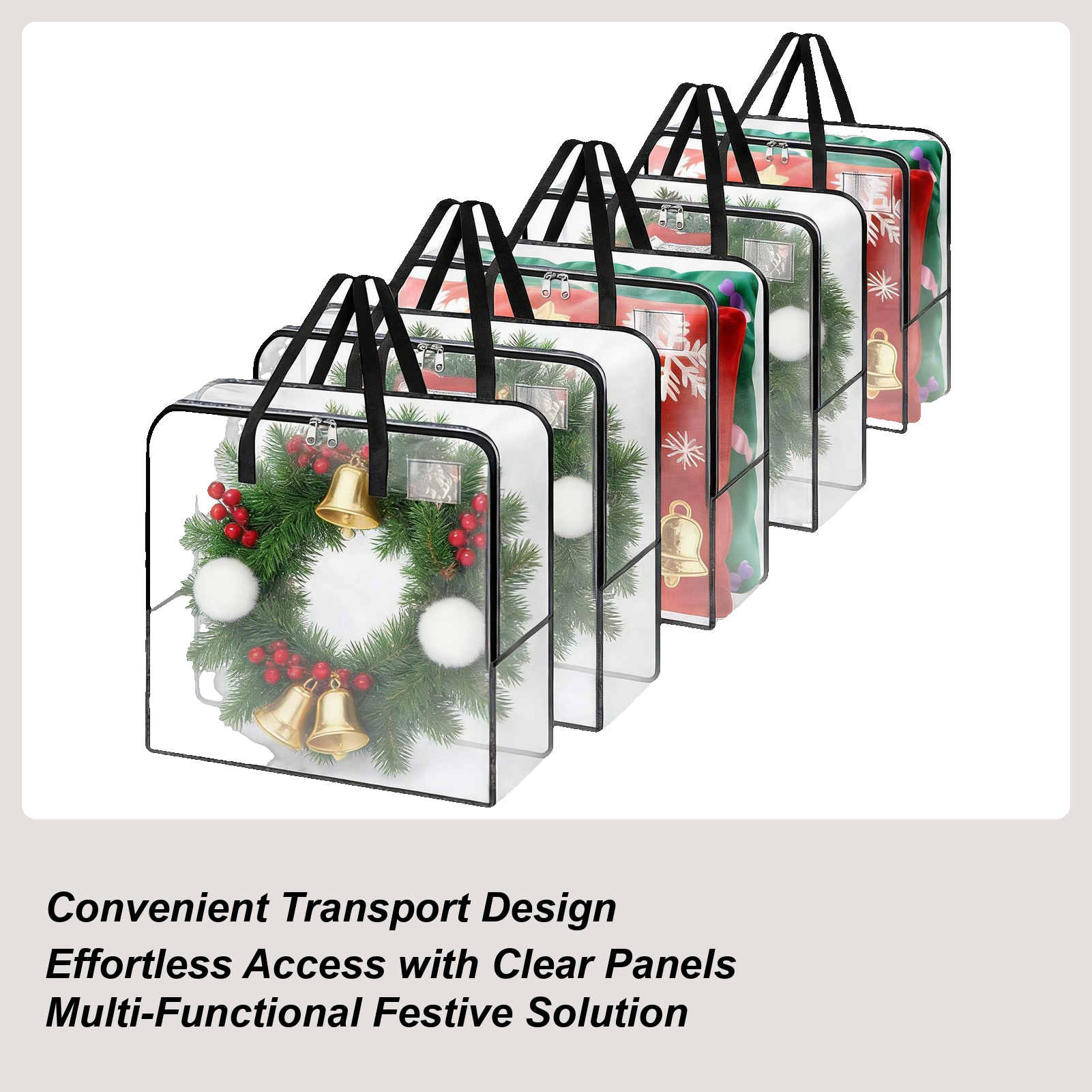 Home Decor Garland - Wreath Storage 5 Pieces Zippered Large