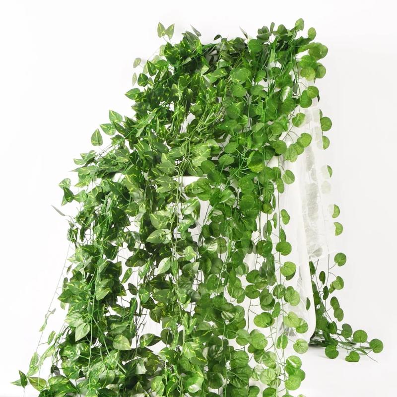Home Decor Garland - Artificial Hanging Ivy Vines 5pcs Green