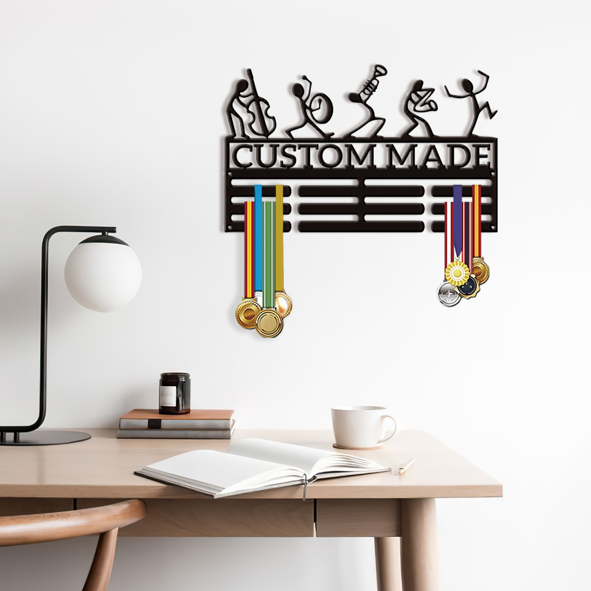Home Decor Wall Art - 1pc Fashion Band Customized Medal Holder