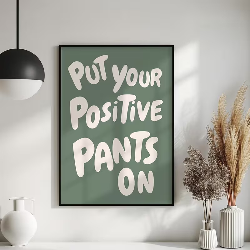 Modern Green Put Your Positive - Home Decor Quotes On Wall のレビューと価格