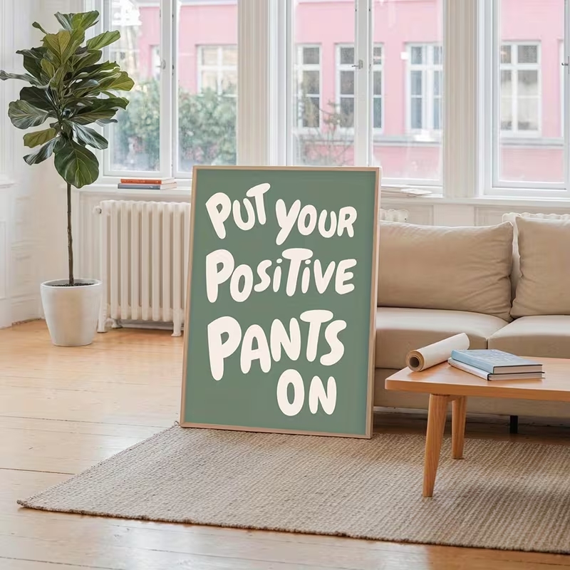 Modern Green Put Your Positive - Home Decor Quotes On Wall のレビューと価格