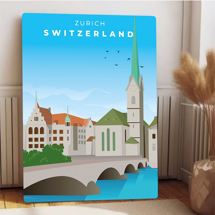Zurich Switzerland Cityscape M - Home Decor Zurich のレビューと価格