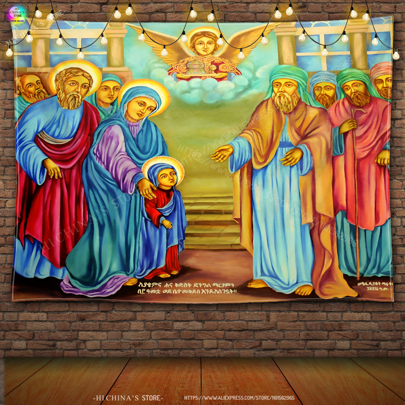 Jesus  Virgin Mary Tapestry Ho - Home Decor Jesus のレビューと価格