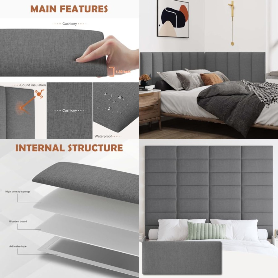 Upholstered Wall Mounted Headb - X Home Decor のレビューと価格