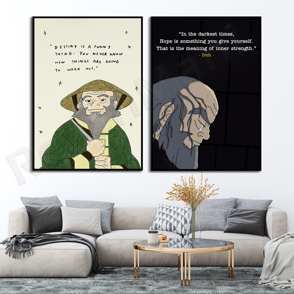 Iroh quotes art painting poste - Home Decor Quotes On Wall のレビューと価格