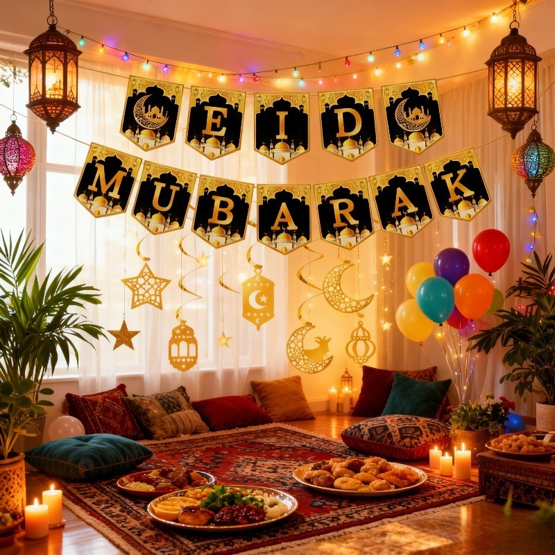 2026 Eid Mubarak Paper Garland - Home Decor Garland のレビューと価格