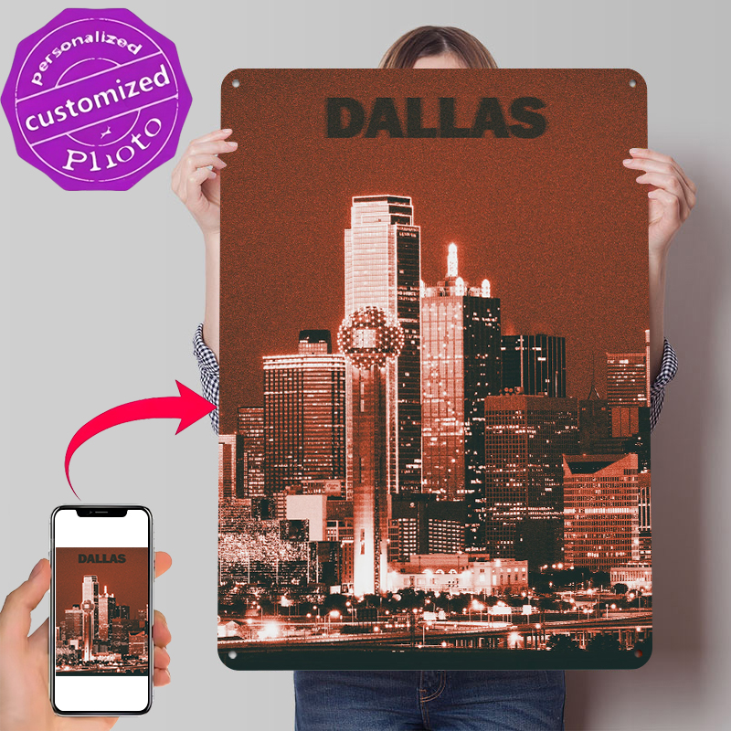 Dallas Skyline Tinplate Poster - Home Decor Dallas のレビューと価格