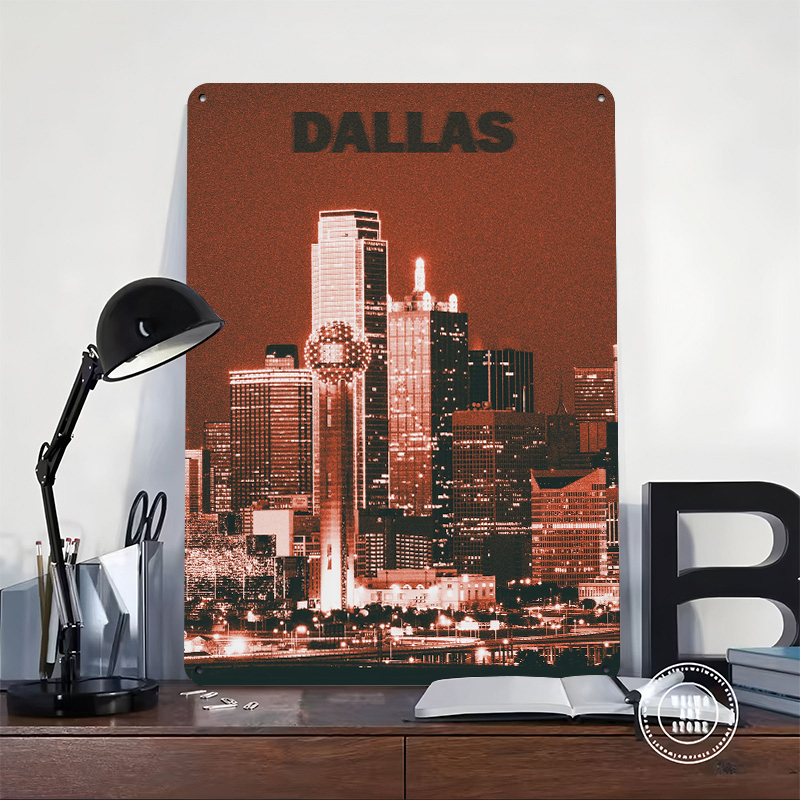 Dallas Skyline Tinplate Poster - Home Decor Dallas のレビューと価格