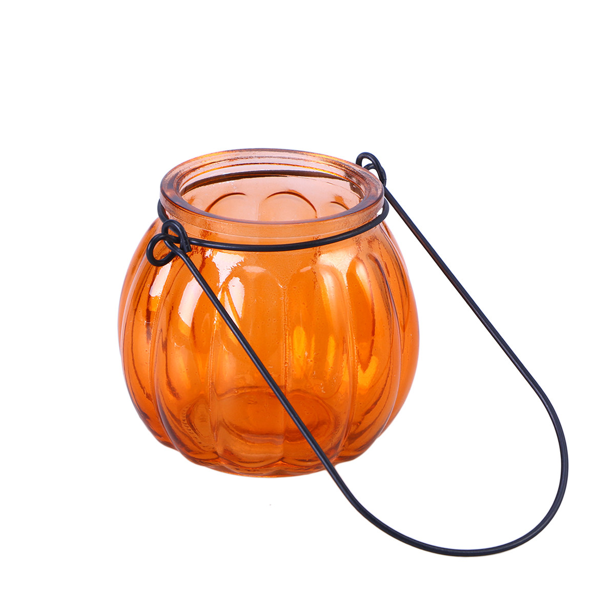 Vintage Pumpkin Glass Tealight - Home Decor Orange のレビューと価格