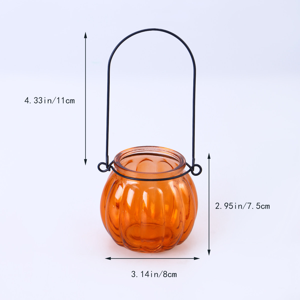 Vintage Pumpkin Glass Tealight - Home Decor Orange のレビューと価格