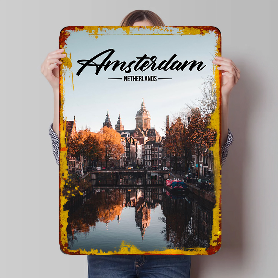 Amsterdam Netherlands Cityscap - Home Decor Netherlands のレビューと価格