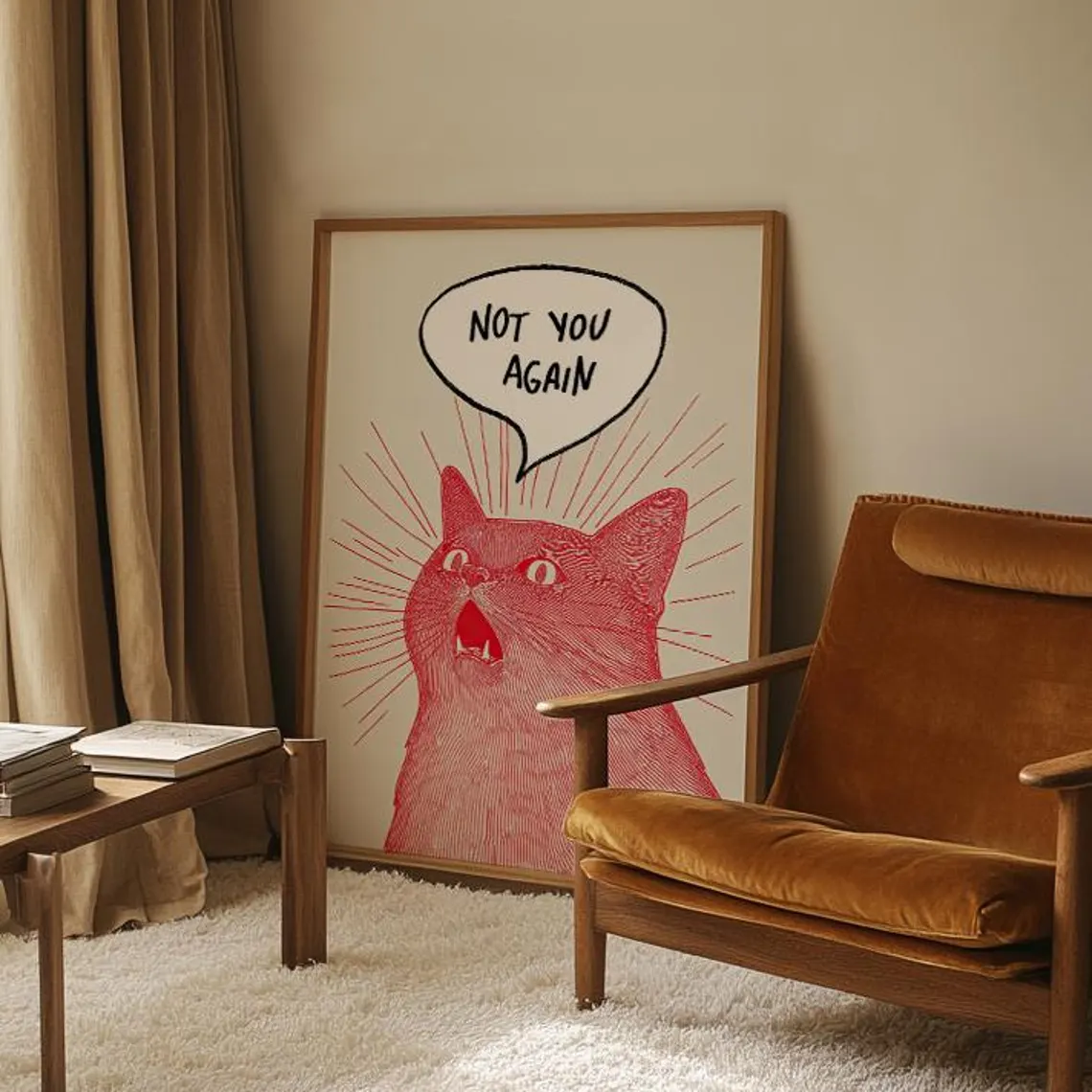 Not You Again Cat Poster, Funn - Home Decor Quirky のレビューと価格
