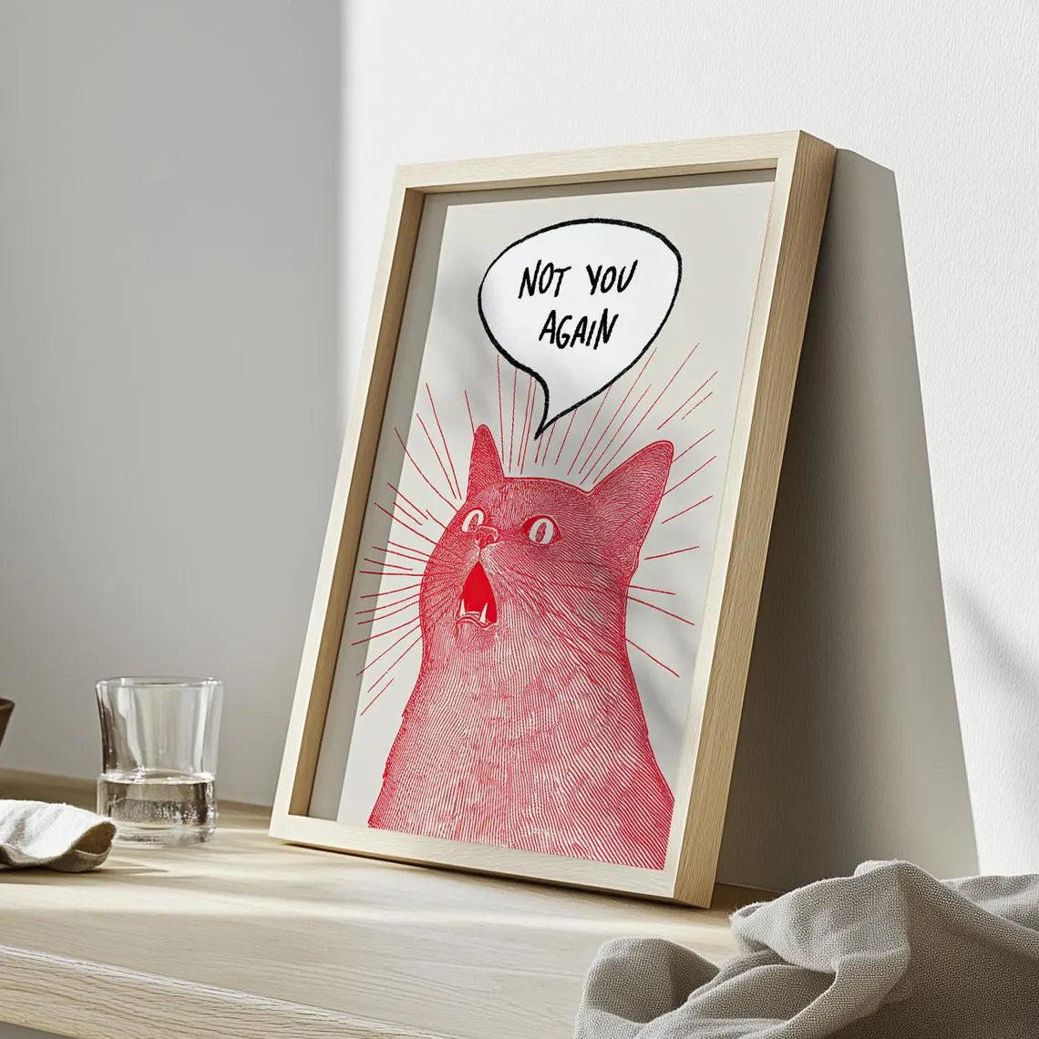 Not You Again Cat Poster, Funn - Home Decor Quirky のレビューと価格