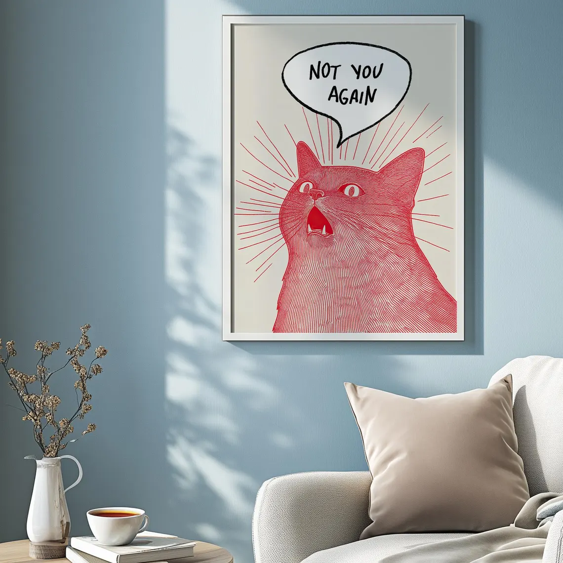 Not You Again Cat Poster, Funn - Home Decor Quirky のレビューと価格