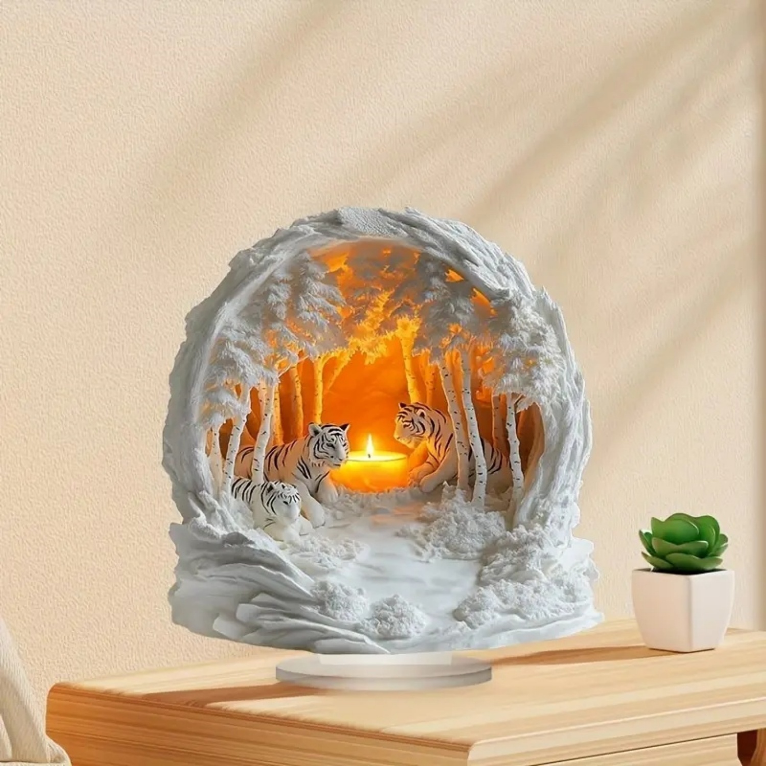 Two Tigers Statue,2D Flat Anim - Home Decor Quirky のレビューと価格