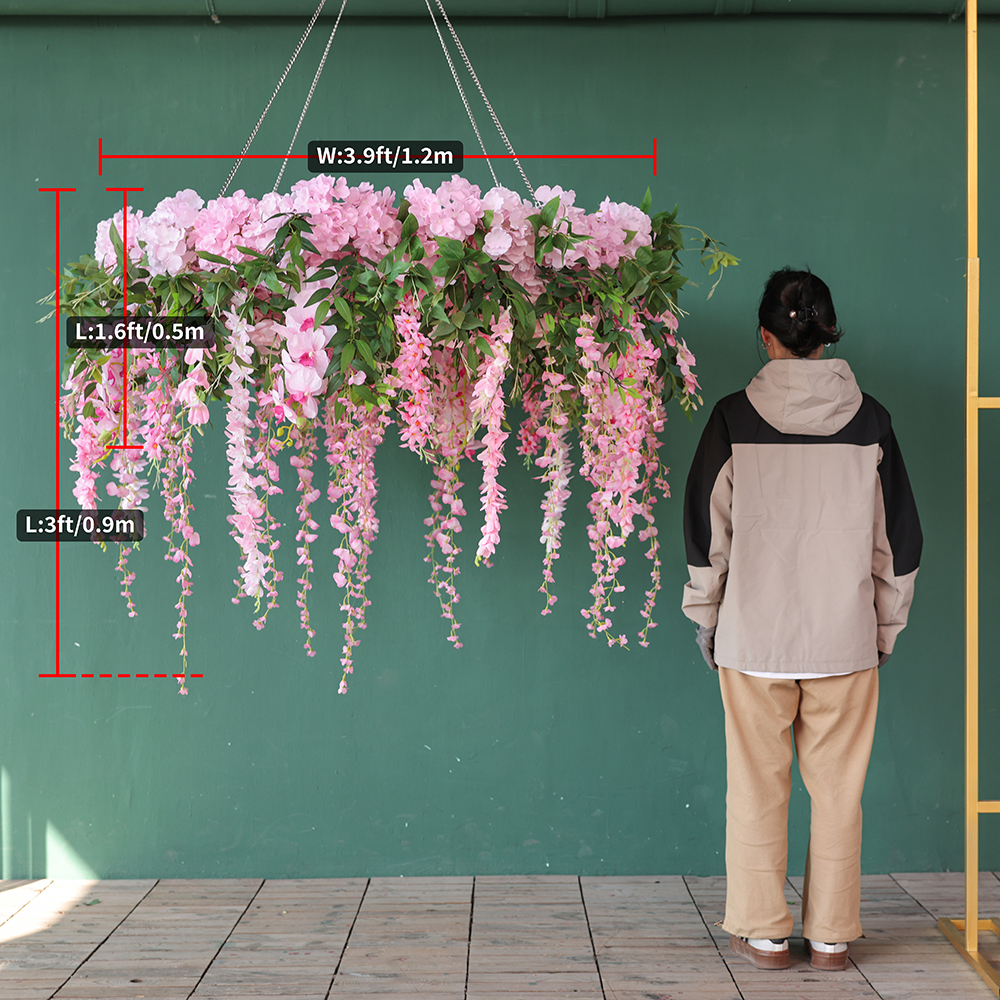 Ceiling Circle Flower W120cm P - Home Decor Garland のレビューと価格