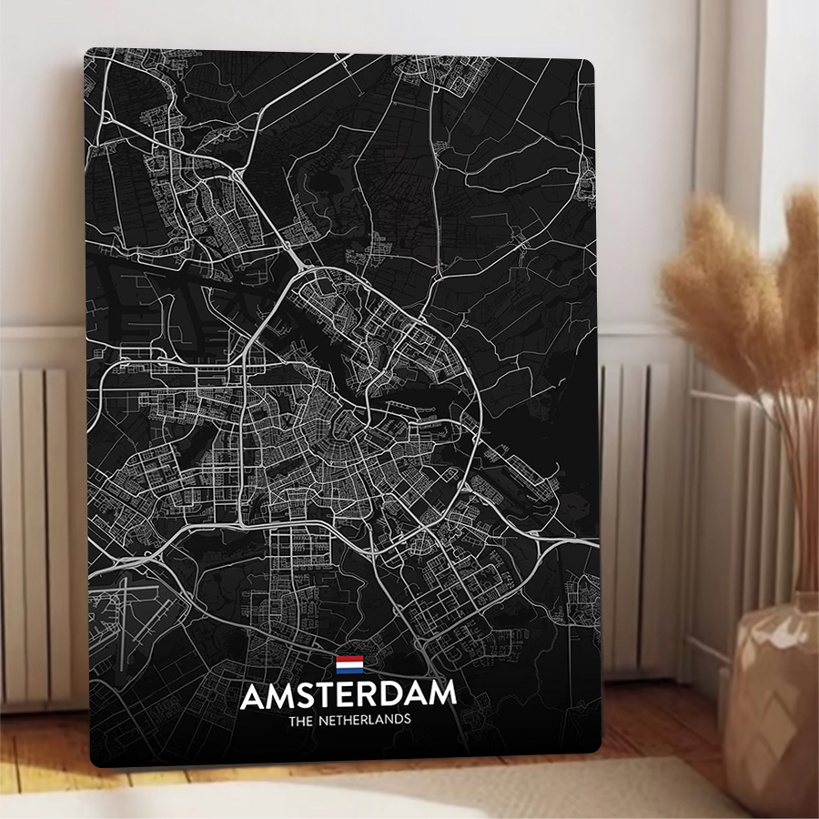 Custom Amsterdam City Map Meta - Home Decor Netherlands のレビューと価格