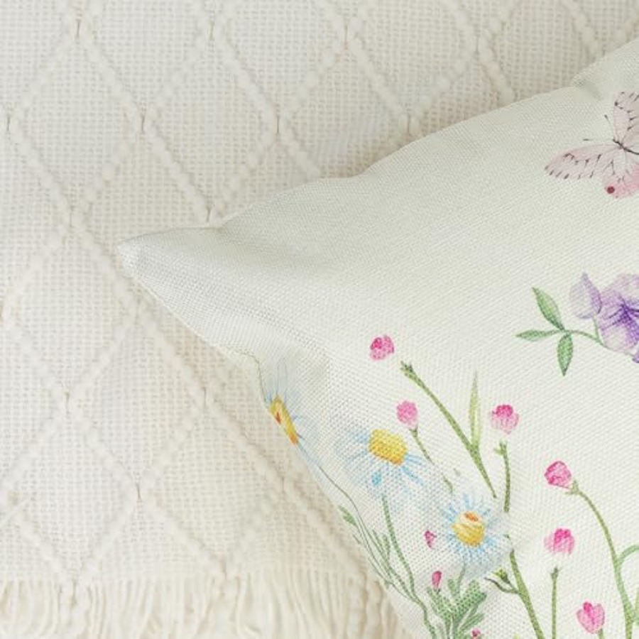 Spring Floral Throw Pillow Cov - Decorative Throw Pillow のレビューと価格