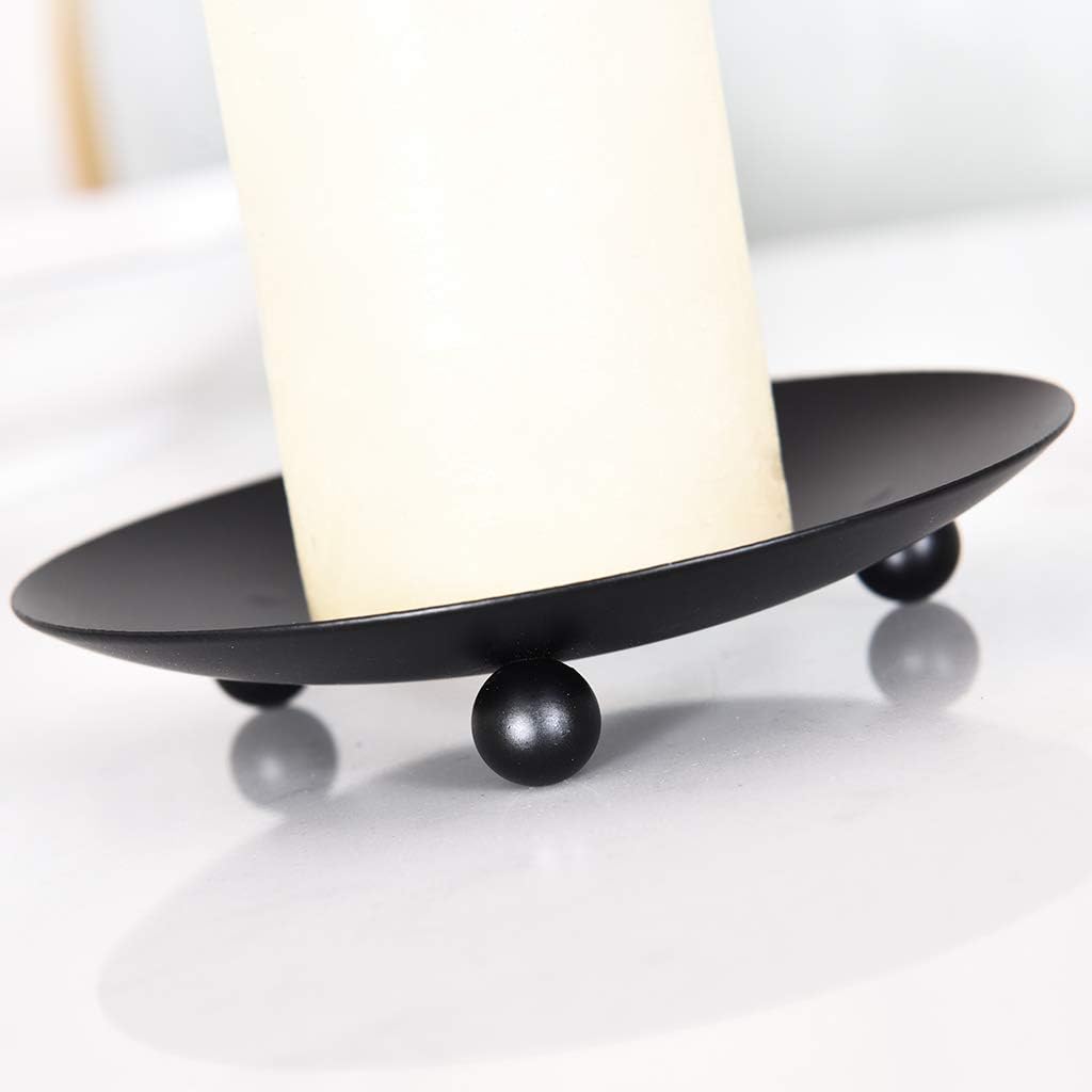 Set of 2 Black Iron Candle Pla - X Home Decor のレビューと価格