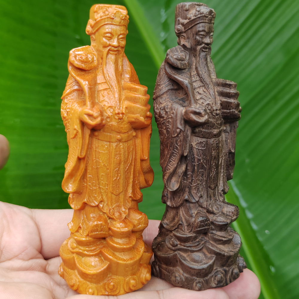 Wooden God of Wealth Figurine  - Home Decor Exchange のレビューと価格