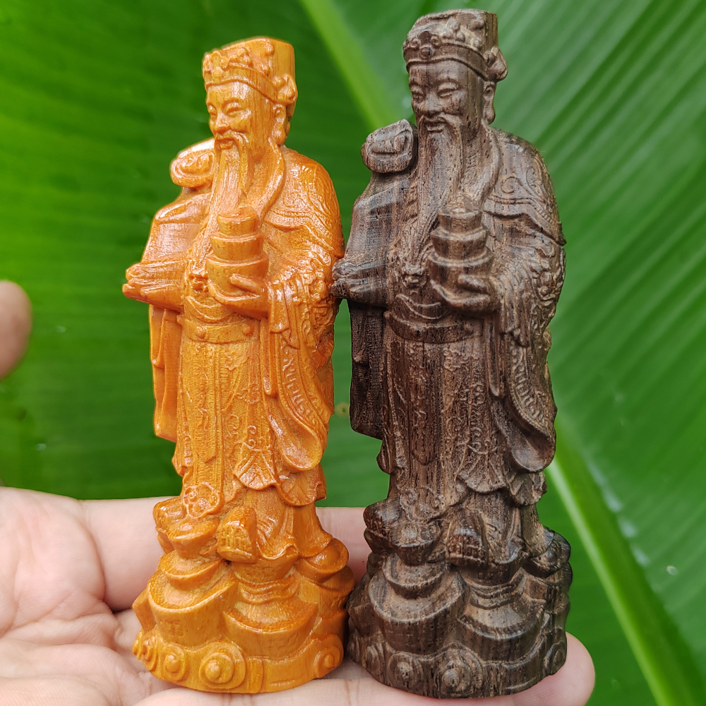 Wooden God of Wealth Figurine  - Home Decor Exchange のレビューと価格