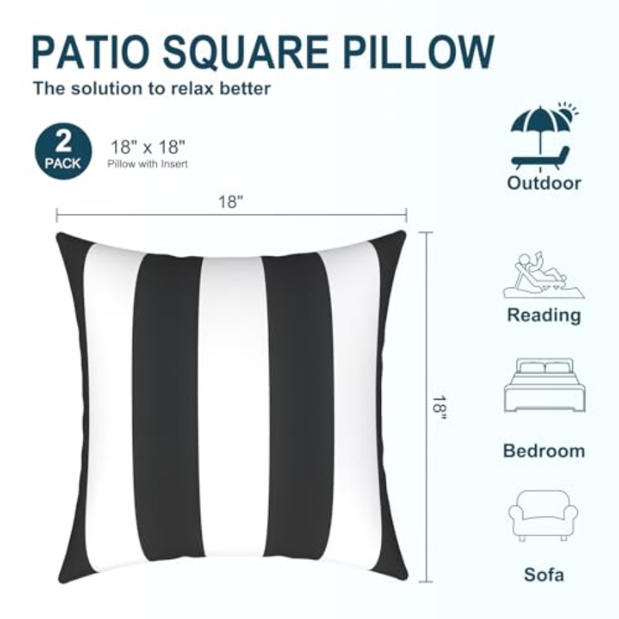 Pack of 2 Waterproof Outdoor P - Decorative Throw Pillow のレビューと価格