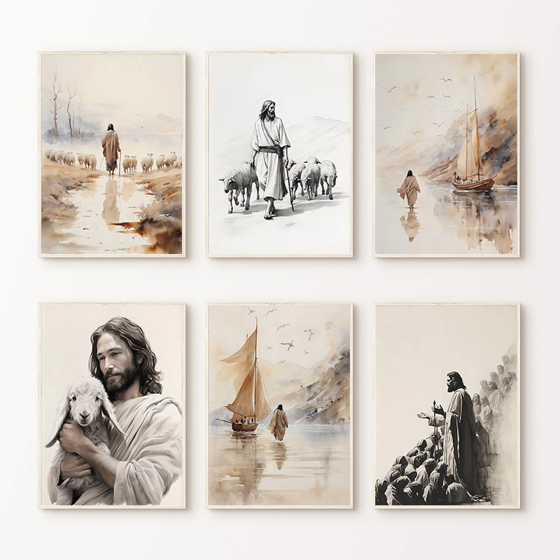Jesus Walks on Water Christian - Home Decor Jesus のレビューと価格