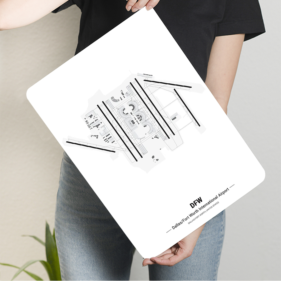 DFW Airport Map Metal Wall Art - Home Decor Dallas のレビューと価格