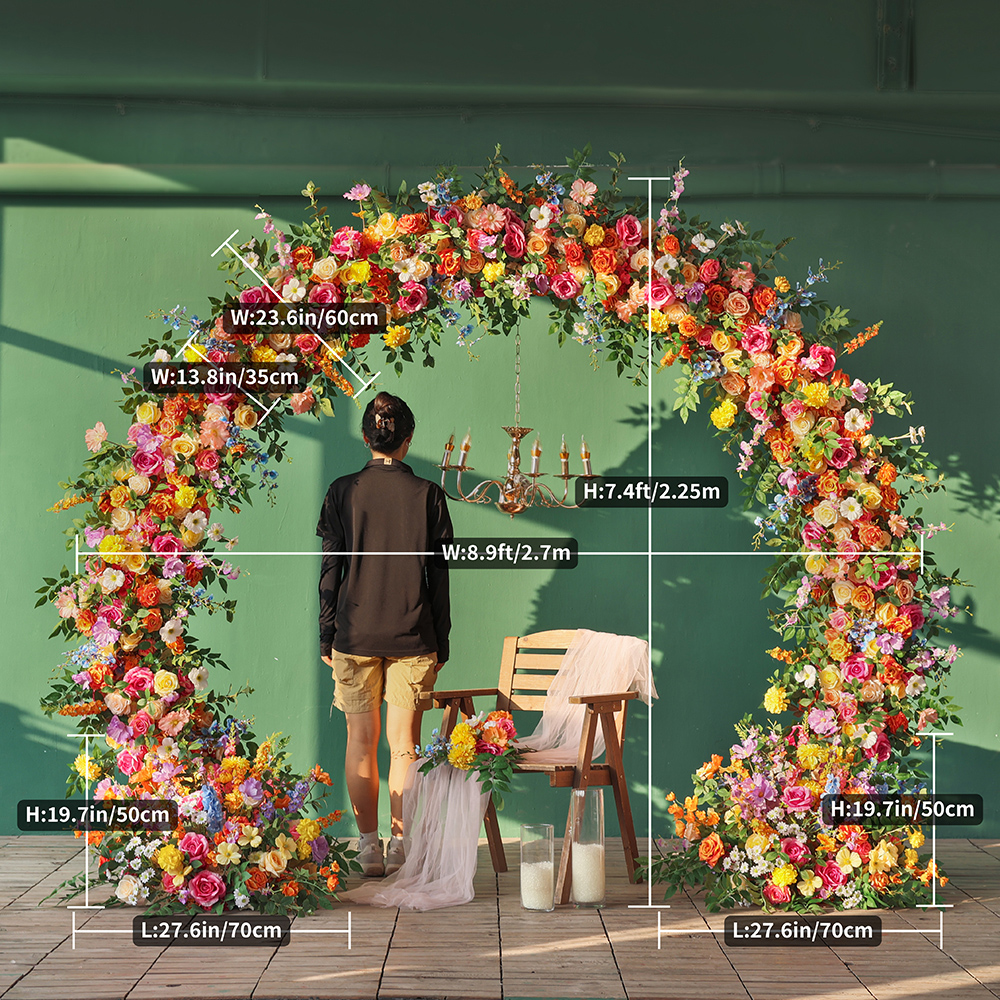 Orange Circle Artificial Flowe - Home Decor Garland のレビューと価格