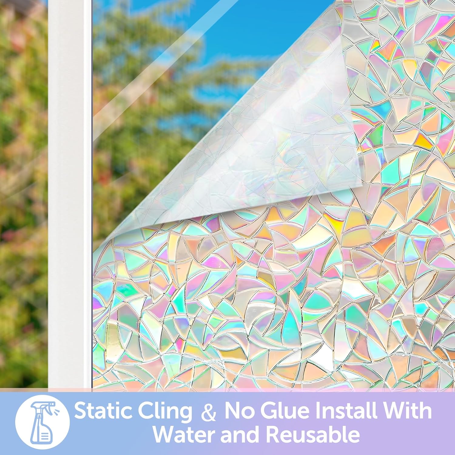 Rainbow Window Privacy Film No - X Home Decor のレビューと価格