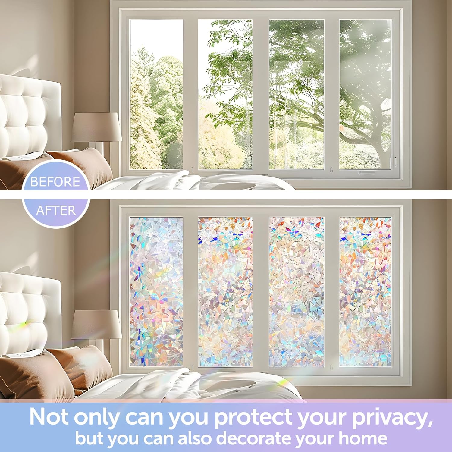 Rainbow Window Privacy Film No - X Home Decor のレビューと価格