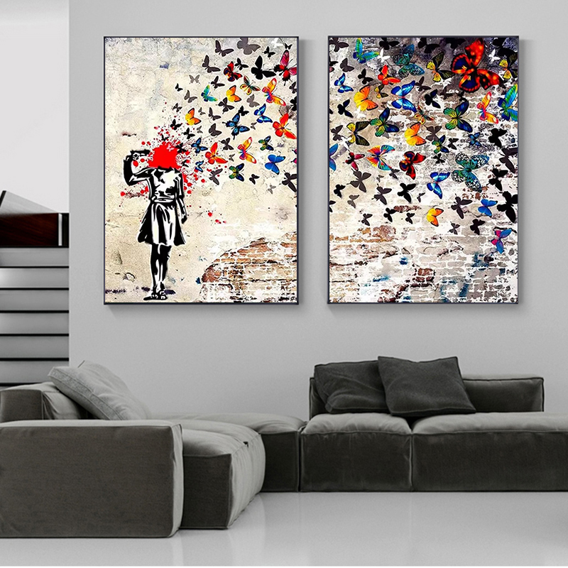Banksy Butterfly Girl Poster a - Home Decor Niche のレビューと価格