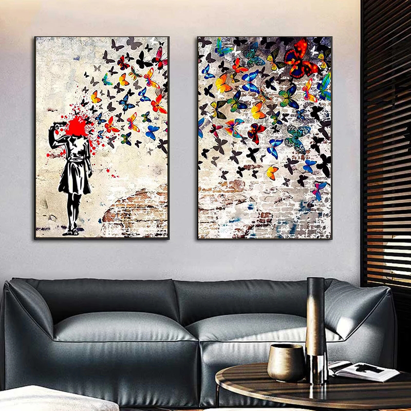 Banksy Butterfly Girl Poster a - Home Decor Niche のレビューと価格